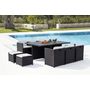 Voir la diapositive 2 : CONCEPT USINE Table et chaise 10 places encastrables alu résine noir-blanc SUNSET