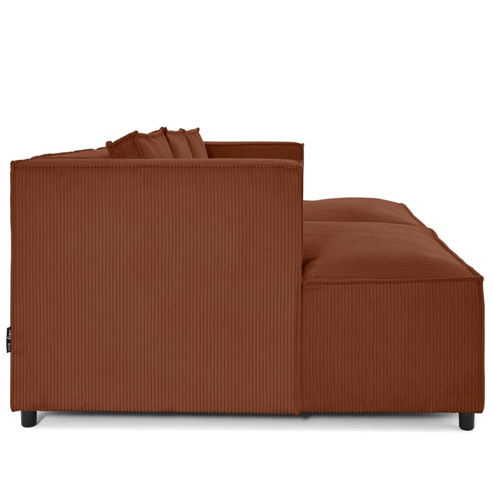 Voir la diapositive 5 : LISA DESIGN Stella - canapé droit 3 places avec double méridienne - assise profonde - en velours côtelé