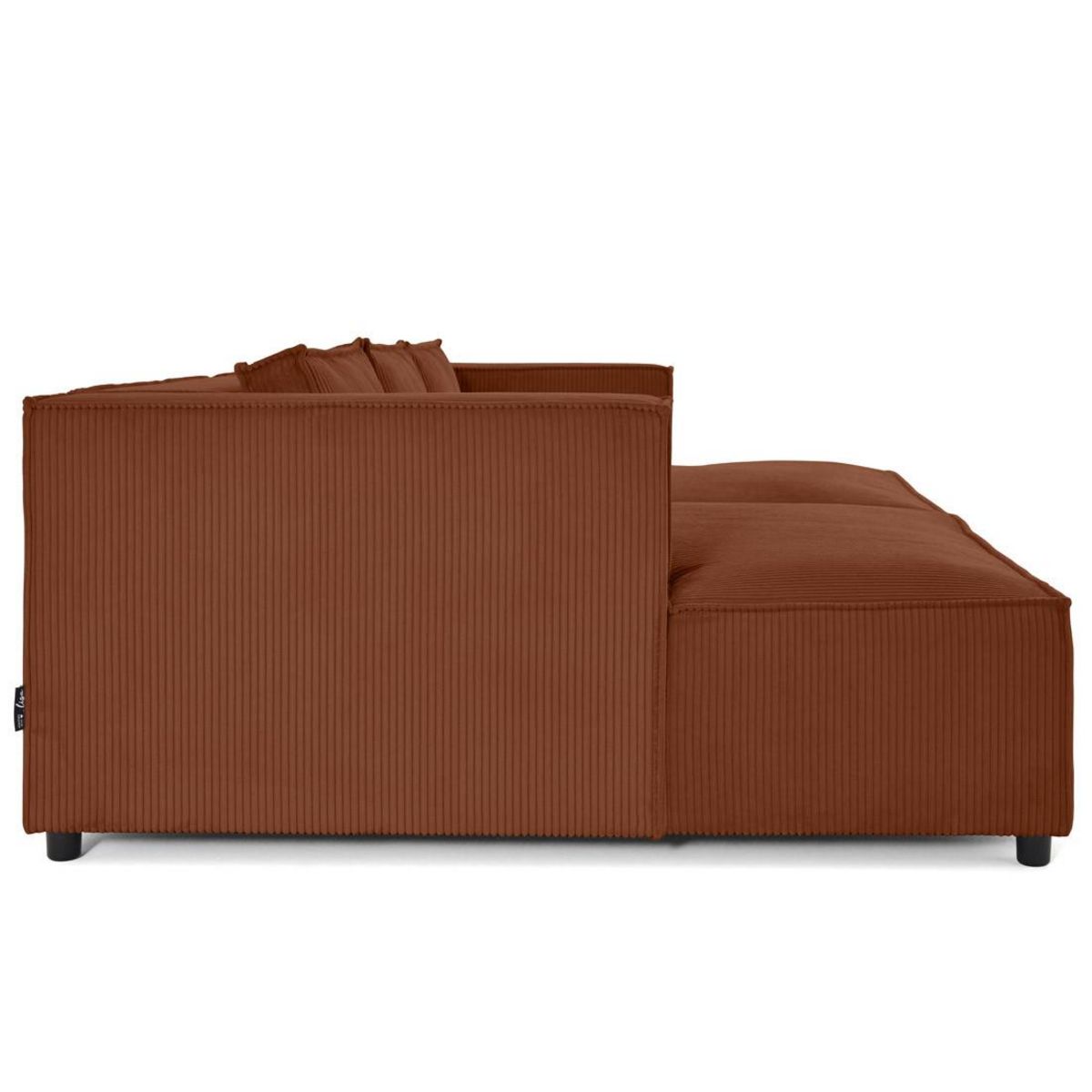 LISA DESIGN Stella - canapé droit 3 places avec double méridienne - assise profonde - en velours côtelé