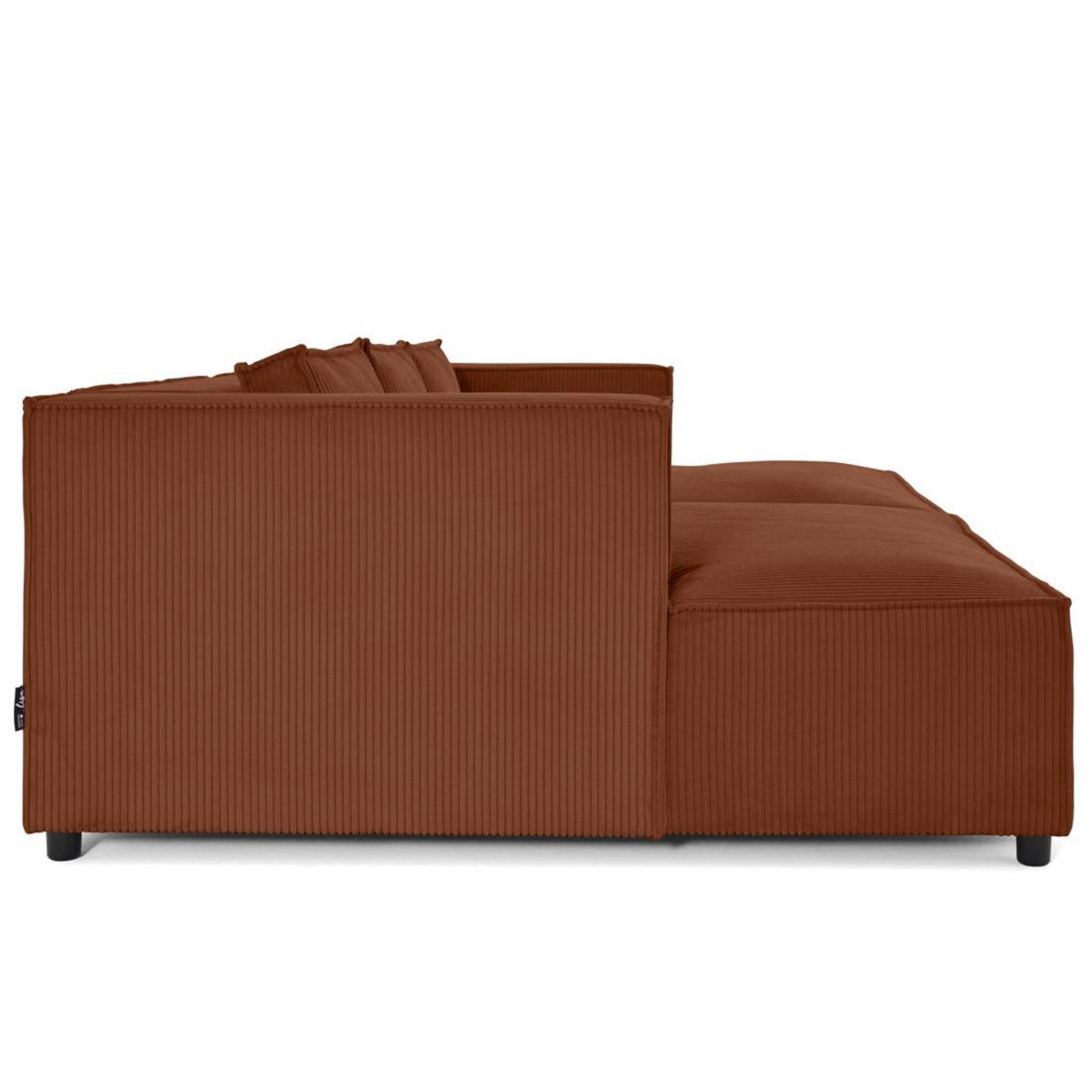 LISA DESIGN Stella - canapé droit 3 places avec double méridienne - assise profonde - en velours côtelé