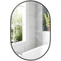 Voir la diapositive 1 : HOMCOM Miroir mural ovale dim. 60L x 90H cm cadre arrondi montage vertical/horizontal alu. noir