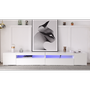 Voir la diapositive 2 : MERAX Meuble tv blanc 240 cm led mdf
