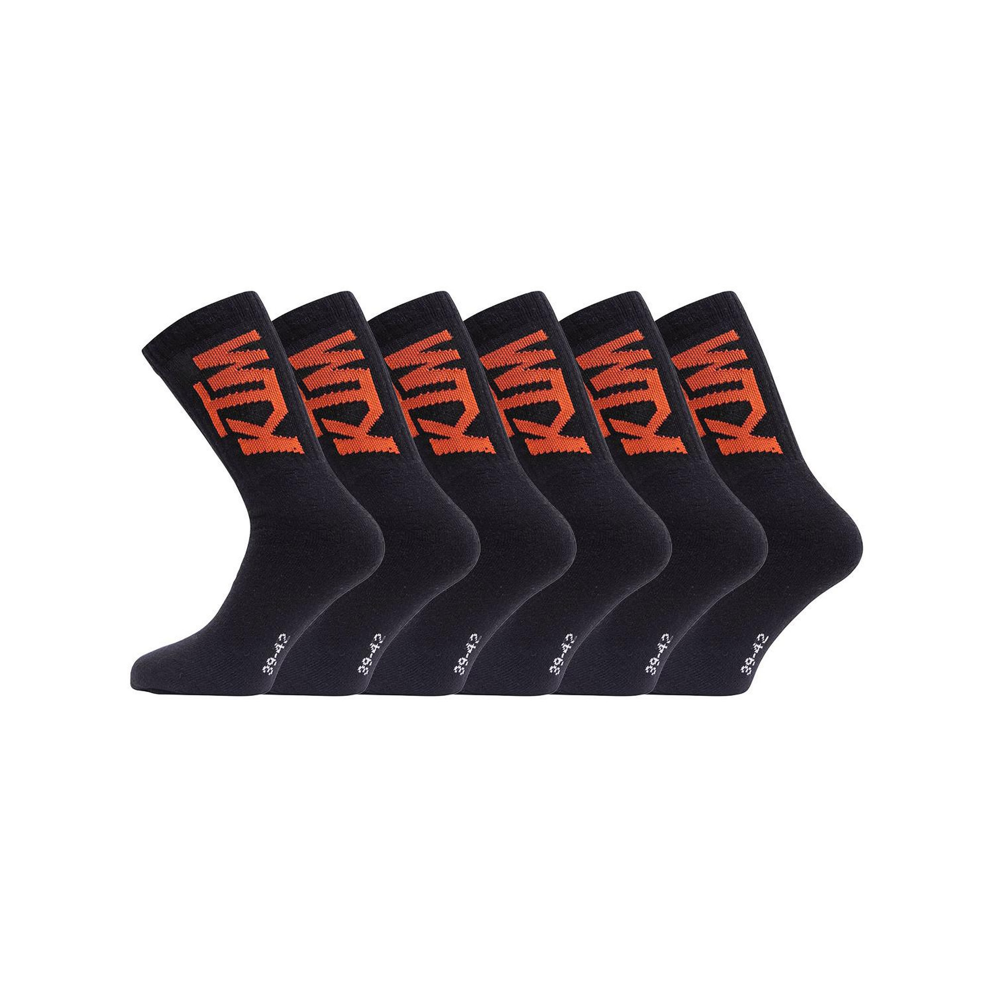 KTM Lot de 6 paires de tennis homme. Coloris disponibles : Noir