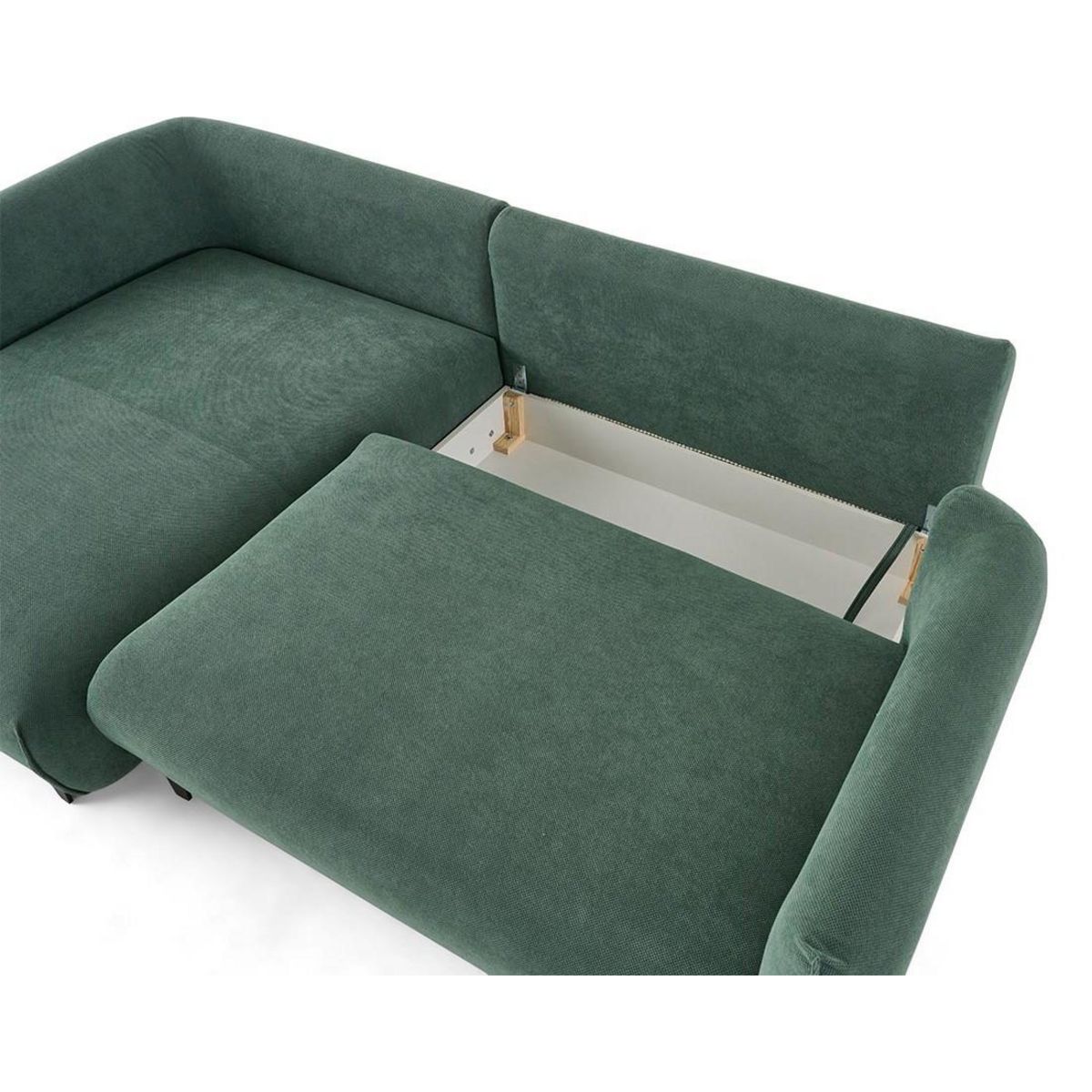 LISA DESIGN Gianni - canapé d'angle gauche 4 places convertible avec coffre en tissu