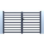 Habitat et Jardin Portail aluminium ajouré  Martin  - 300 x 180 cm - Gris