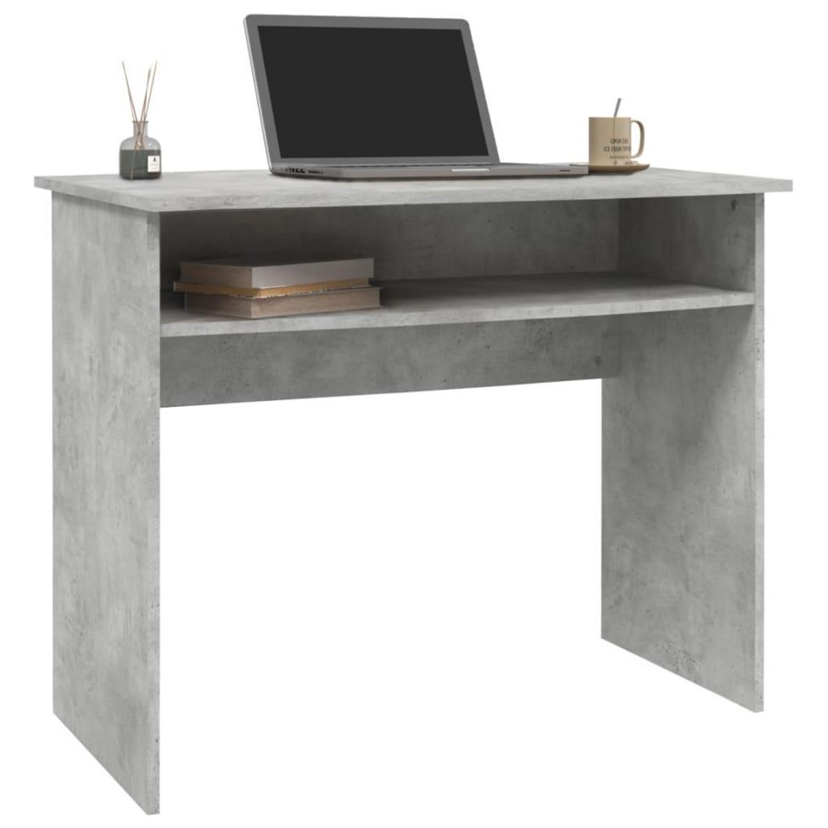 VIDAXL Bureau Gris beton 90x50x74 cm Bois d'ingenierie