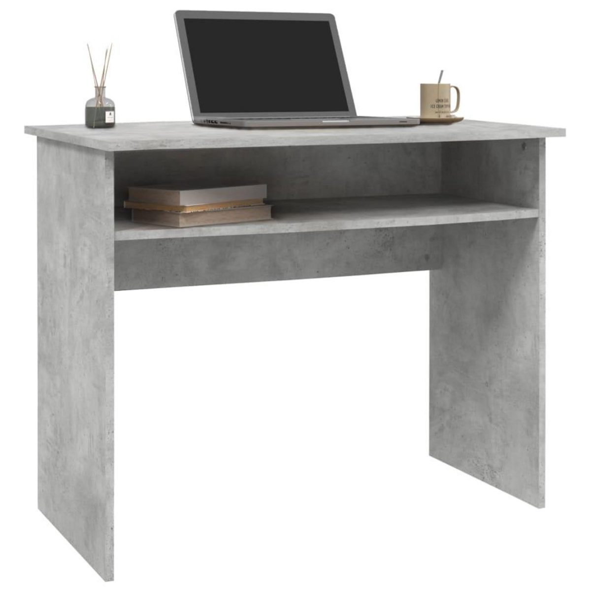 VIDAXL Bureau Gris beton 90x50x74 cm Bois d'ingenierie