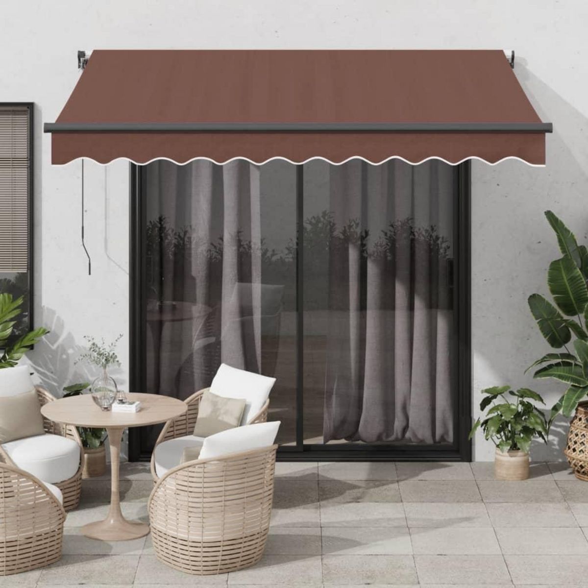 VIDAXL Auvent retractable automatique marron 350x250 cm