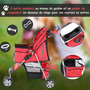 Voir la diapositive 6 : PAWHUT Poussette buggy pour chien chat animaux roue avant pivotante 360 degrés rouge