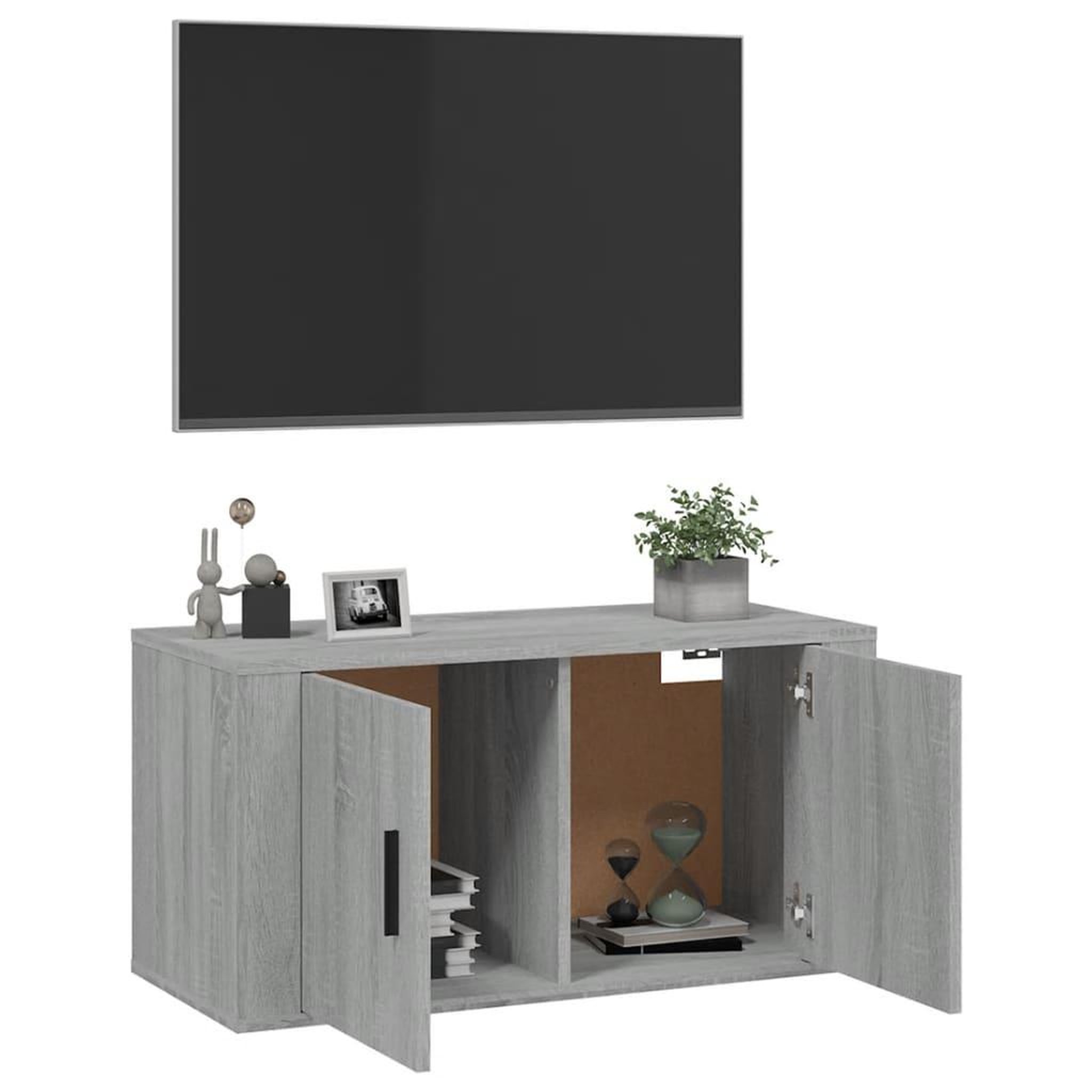 Voir la diapositive 5 : VIDAXL Meuble TV mural Sonoma gris 80x34,5x40 cm