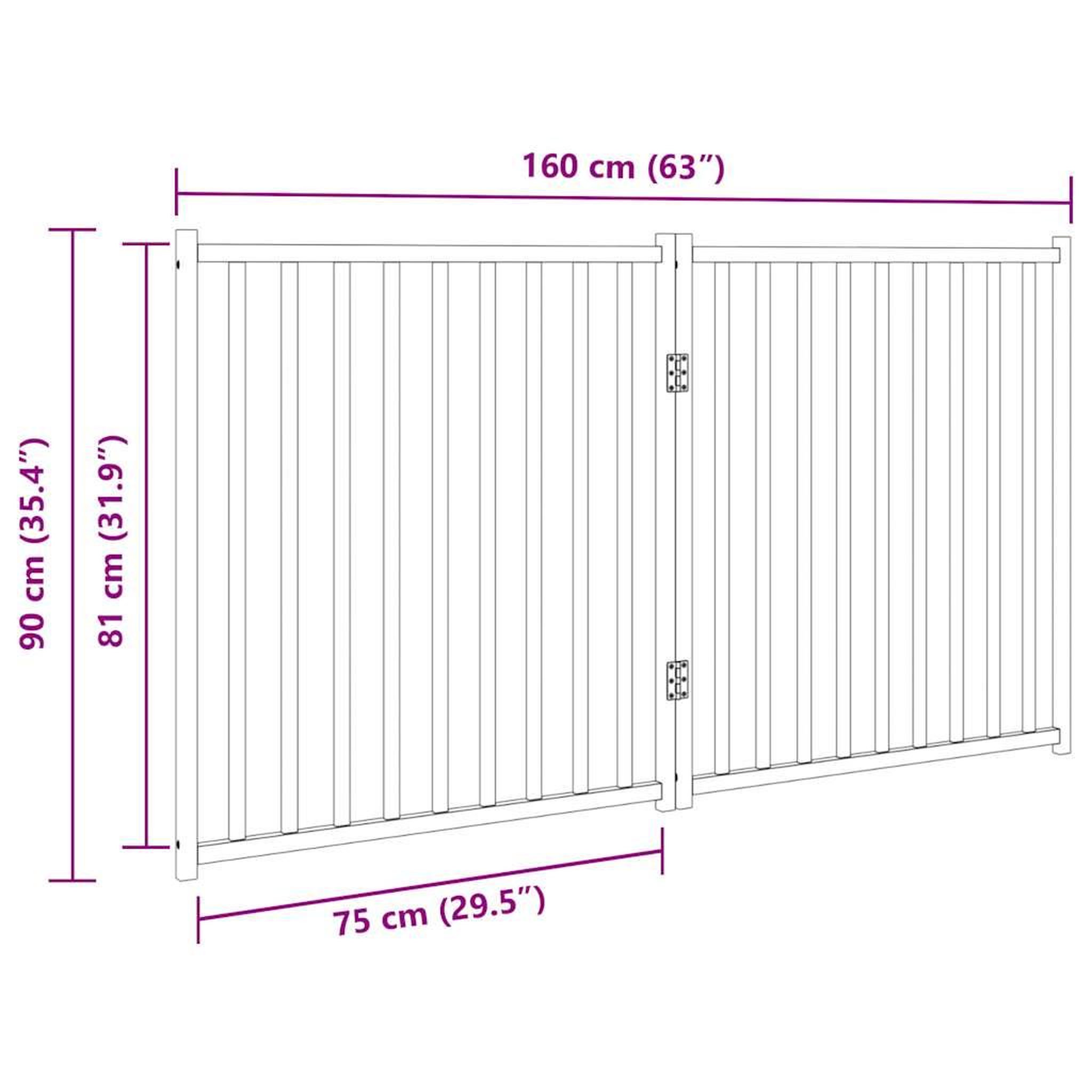 Voir la diapositive 6 : VIDAXL Barriere pour chien pliable 2 panneaux 160 cm bois sapin massif