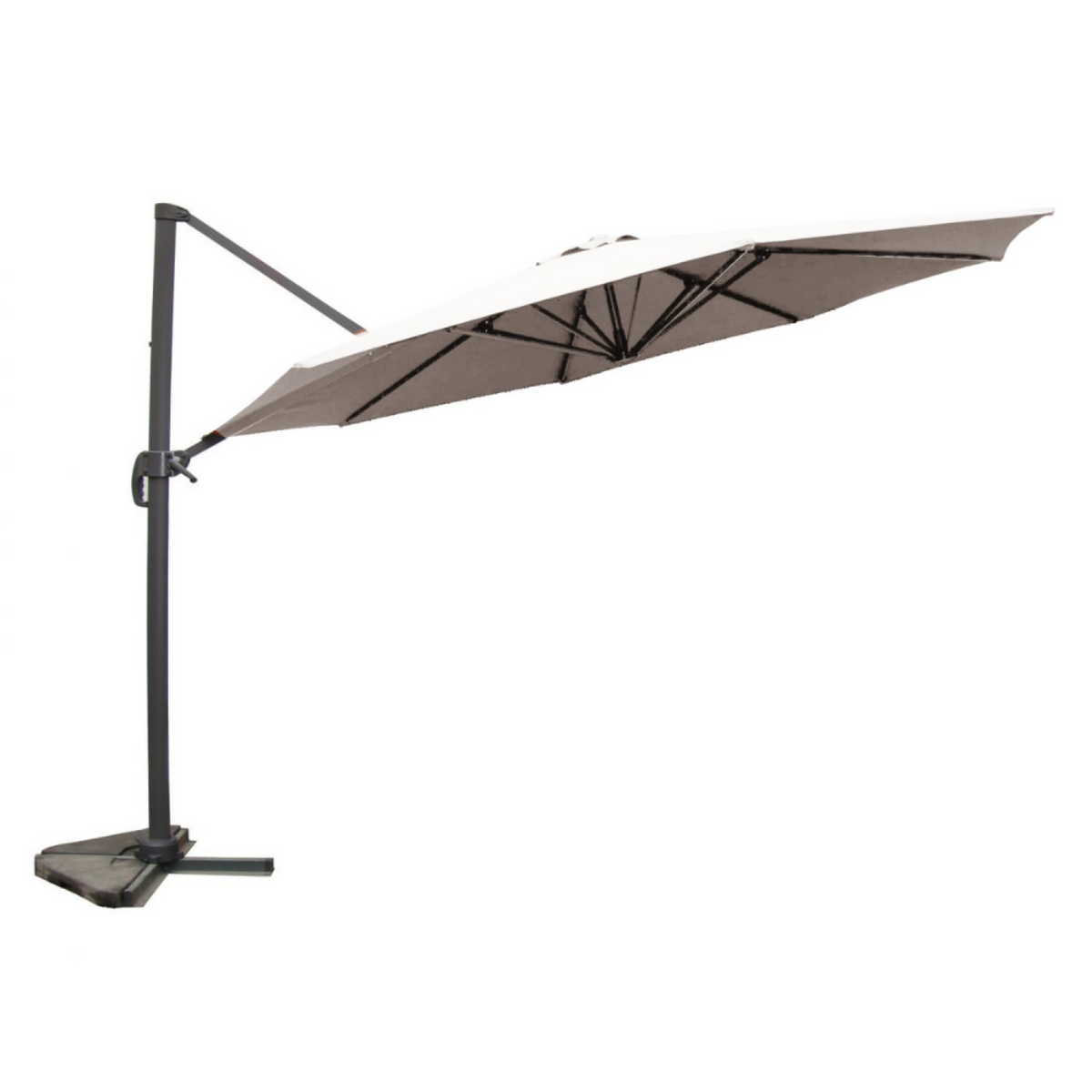 CONCEPT USINE Parasol déporté et rotatif diamètre 3,5 m écru CASTILLO