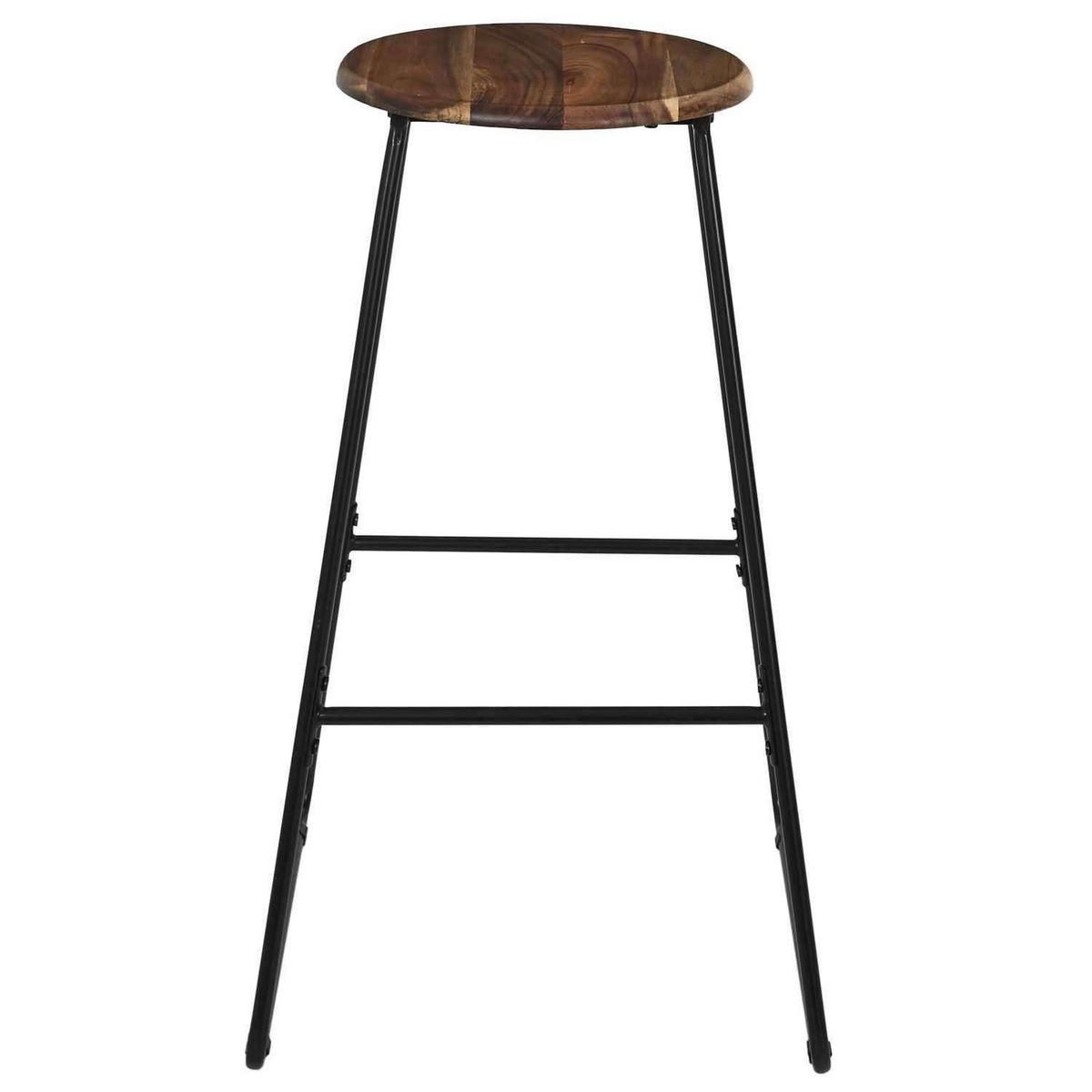 The Home Deco Factory Tabouret de bar en acacia VISBY - Marron et noir
