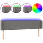 Voir la diapositive 2 : VIDAXL Tete de lit a LED Gris fonce 203x16x78/88 cm Tissu