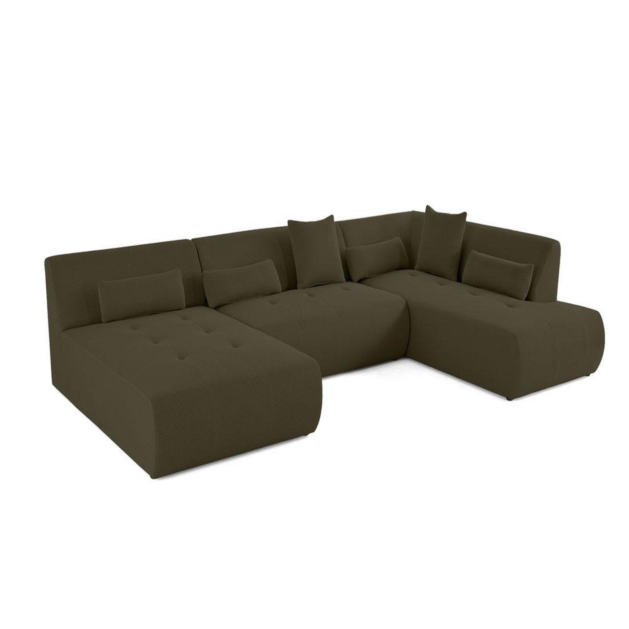 Voir la diapositive 2 : LISA DESIGN Onyx - canapé panoramique modulable d'angle droit - 7 places - en tissu mailles 3d