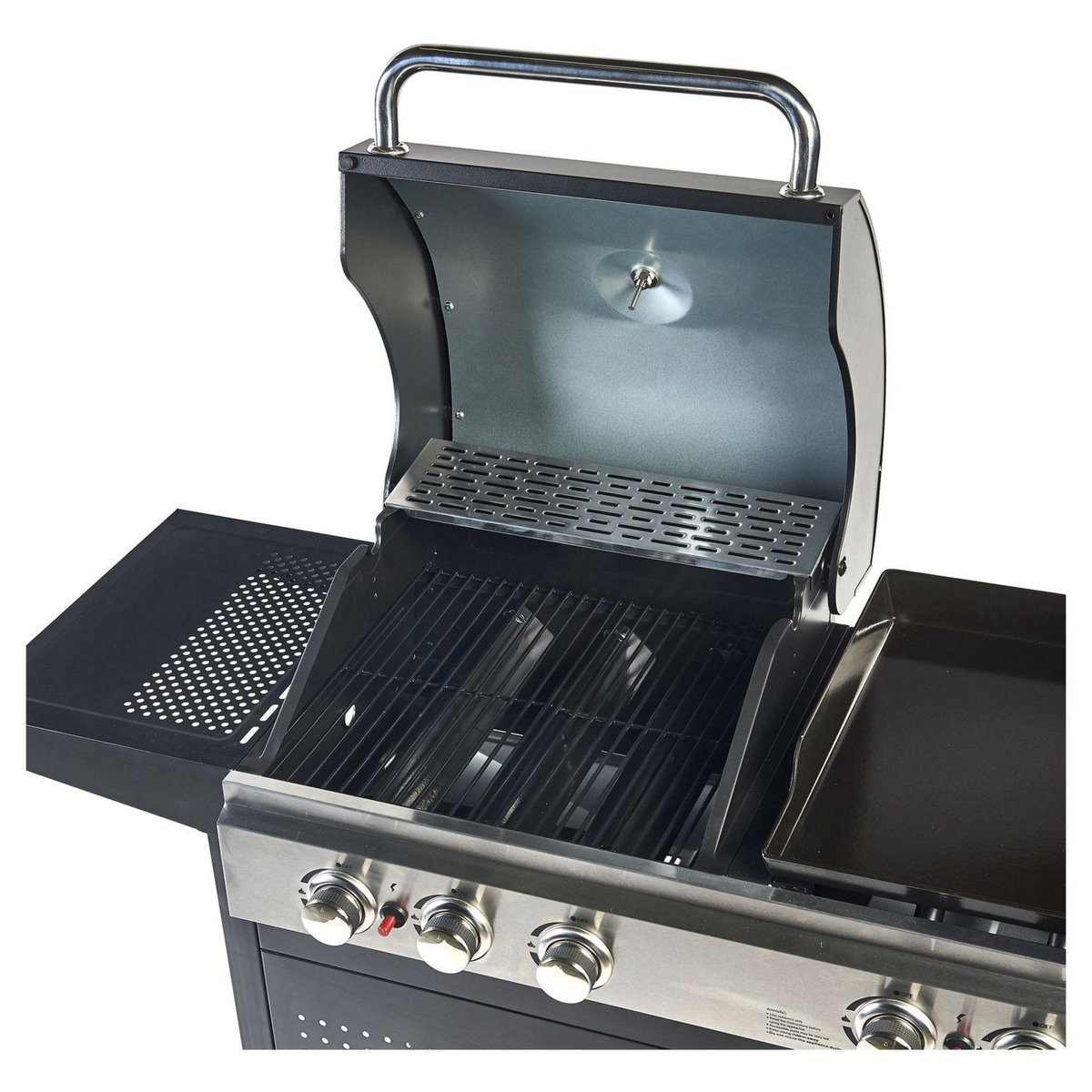 GARDENSTAR Barbecue gaz et plancha - 3 brûleurs - Acier émaillé