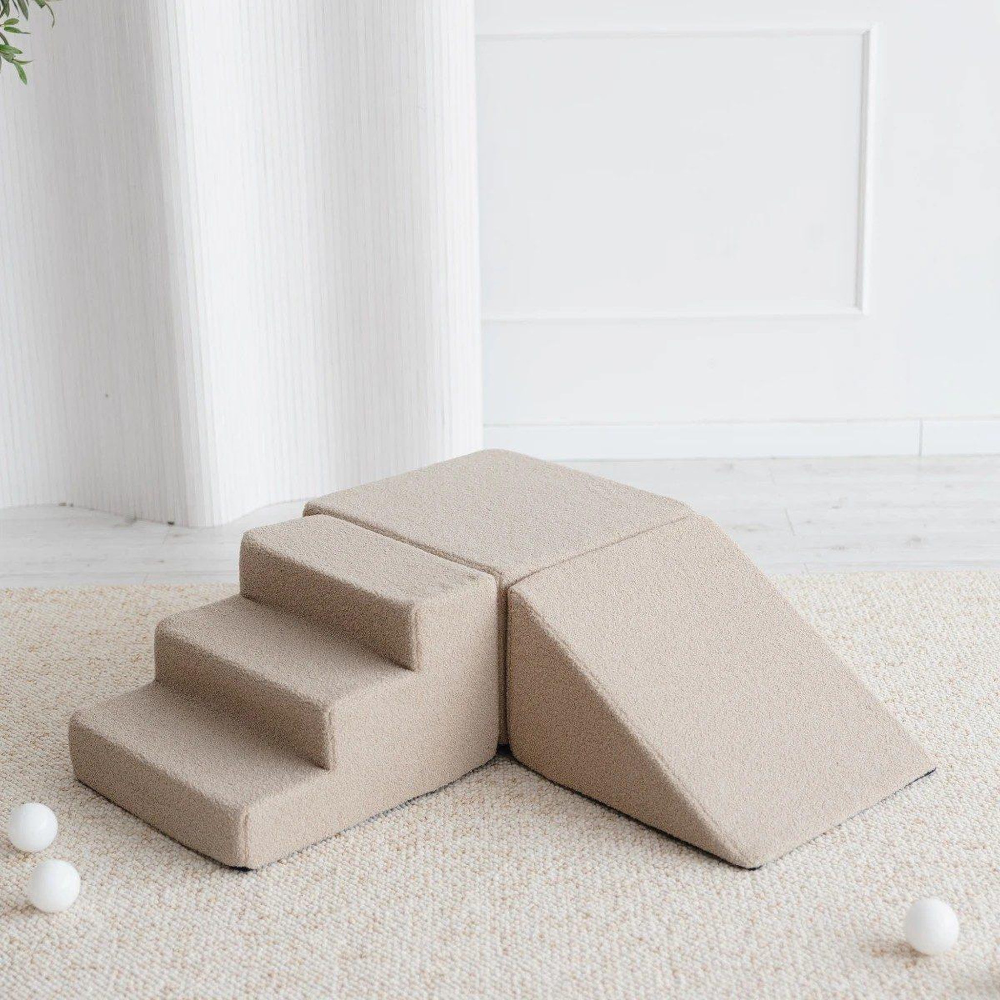 MONIO FOR KIDS Parcours de motricité 3 modules en mousse — Beige
