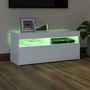 Voir la diapositive 4 : VIDAXL Meuble TV avec lumieres LED blanc 90x35x40 cm
