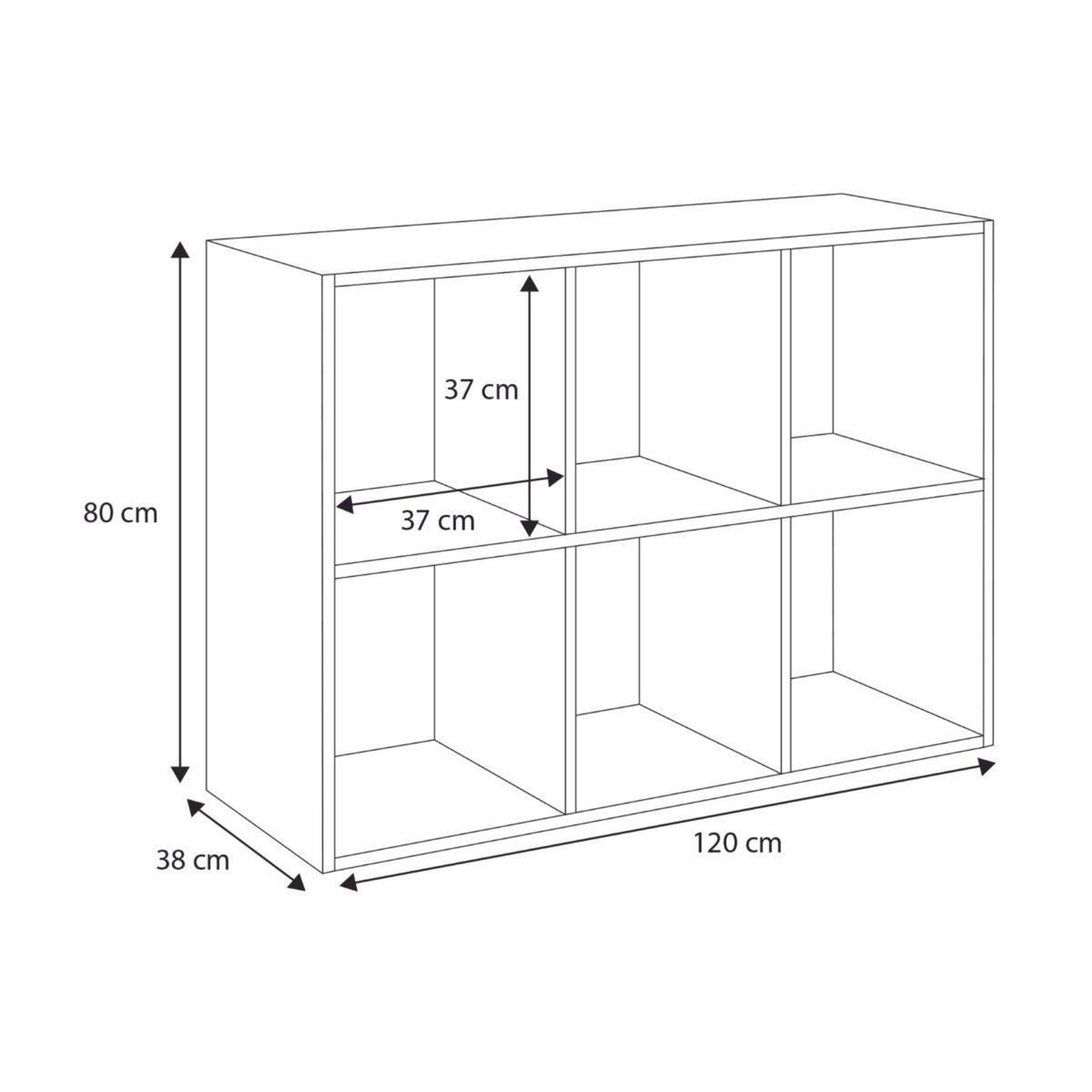 Voir la diapositive 2 : KOBI Etagère de sol ouverte Loni 2x3 blanc