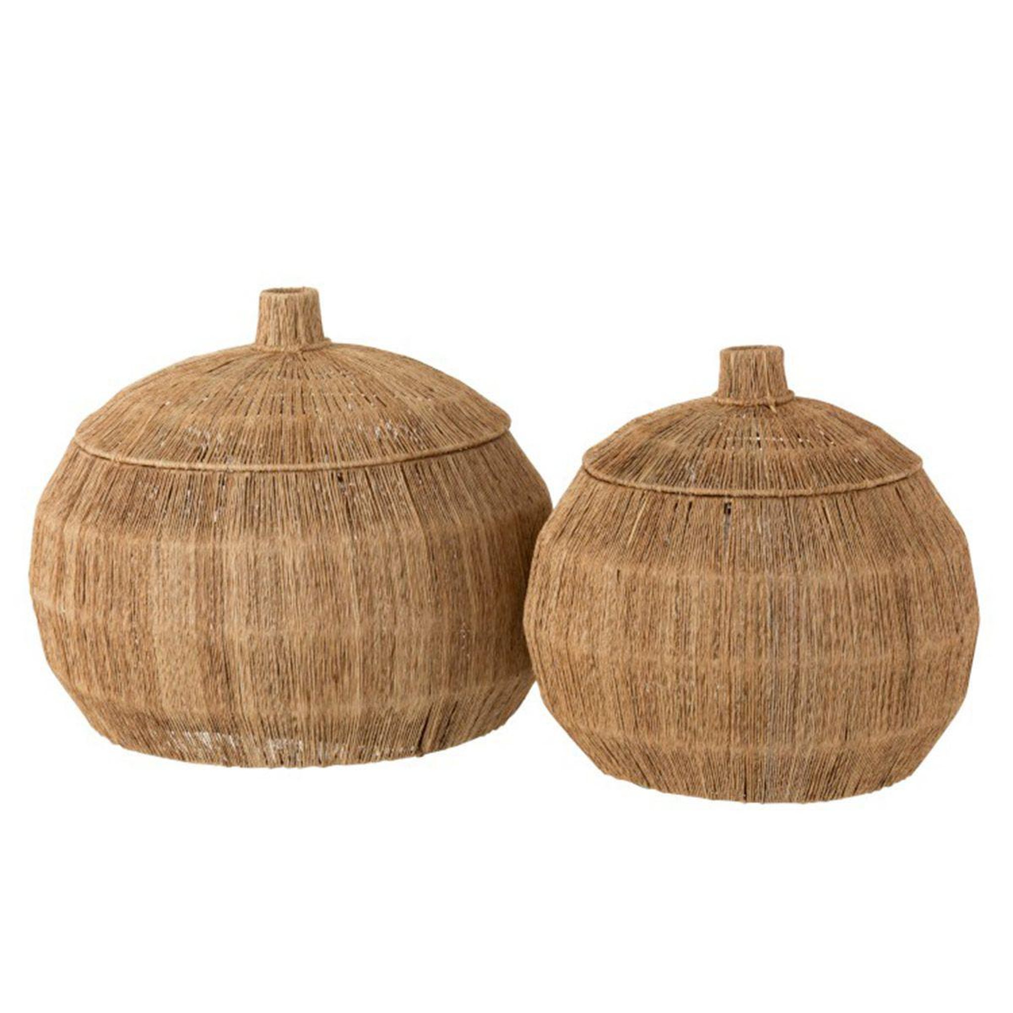 J-LINE Lot de 2 paniers en jute  dantya  55cm naturel