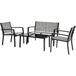 Habitat et Jardin Salon de jardin bas  Lino  - 4 places  - Gris