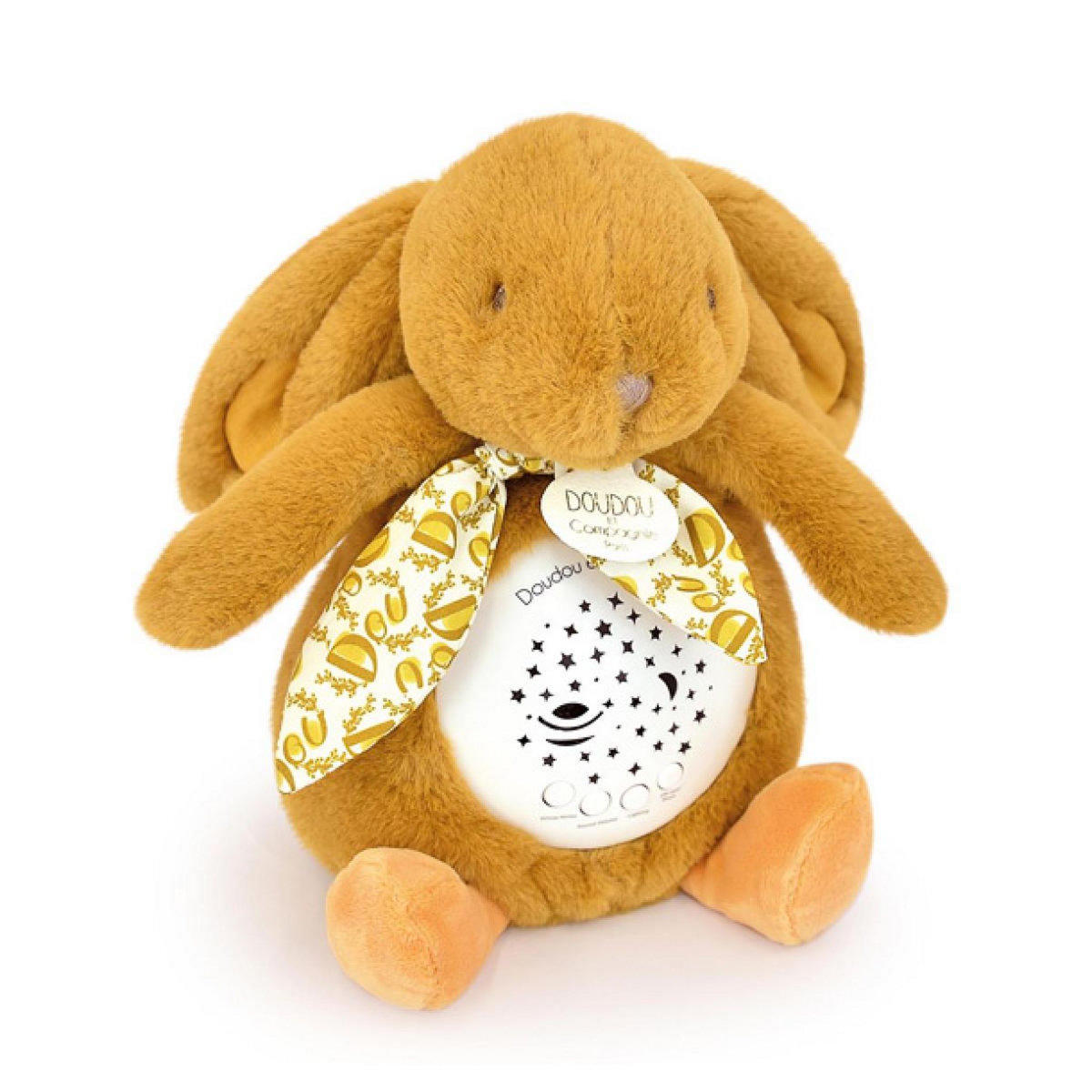 DOUDOU ET COMPAGNIE Veilleuse musicale Lapin jaune moutarde
