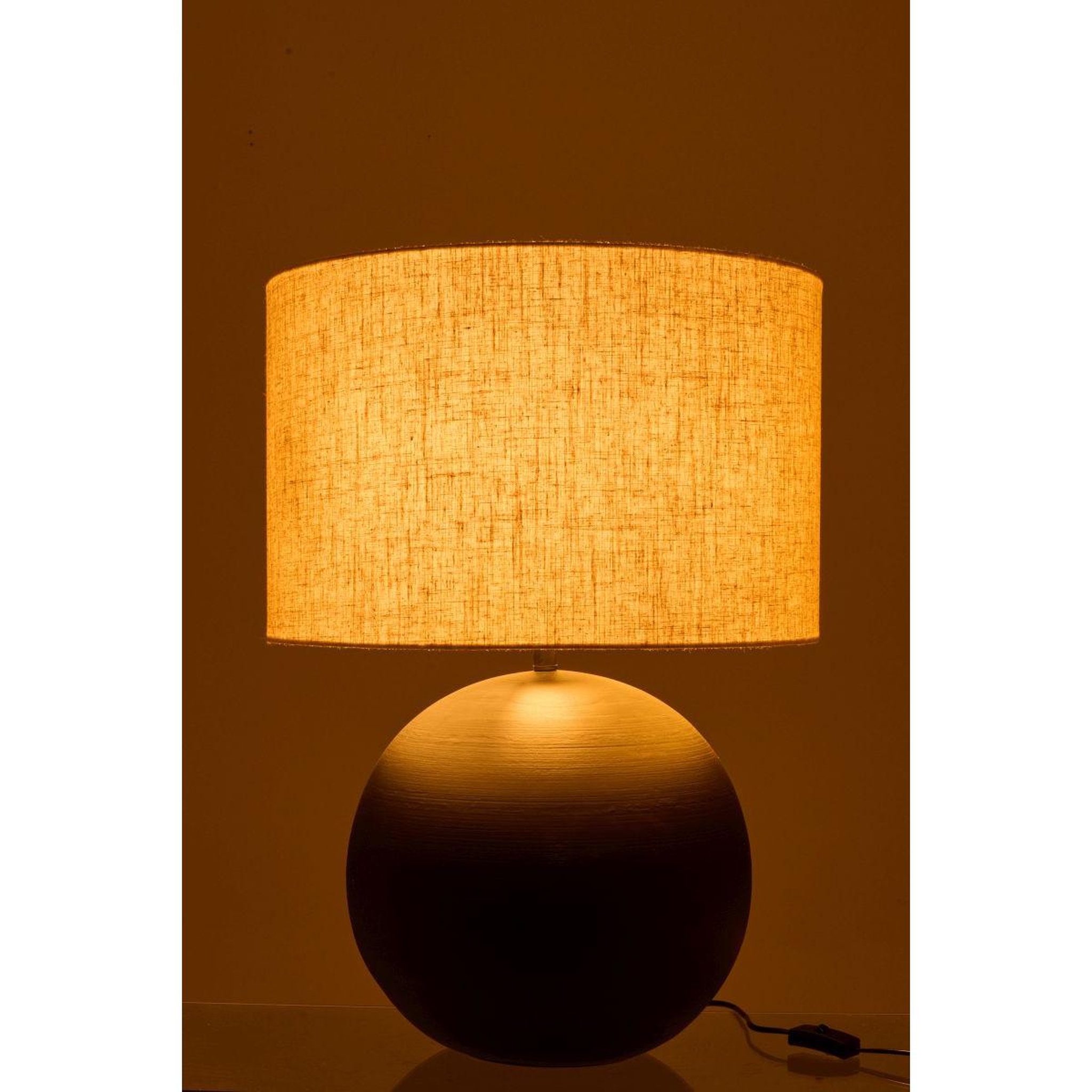 Voir la diapositive 3 : J-LINE Lampe à poser en céramique  balle  62cm noir
