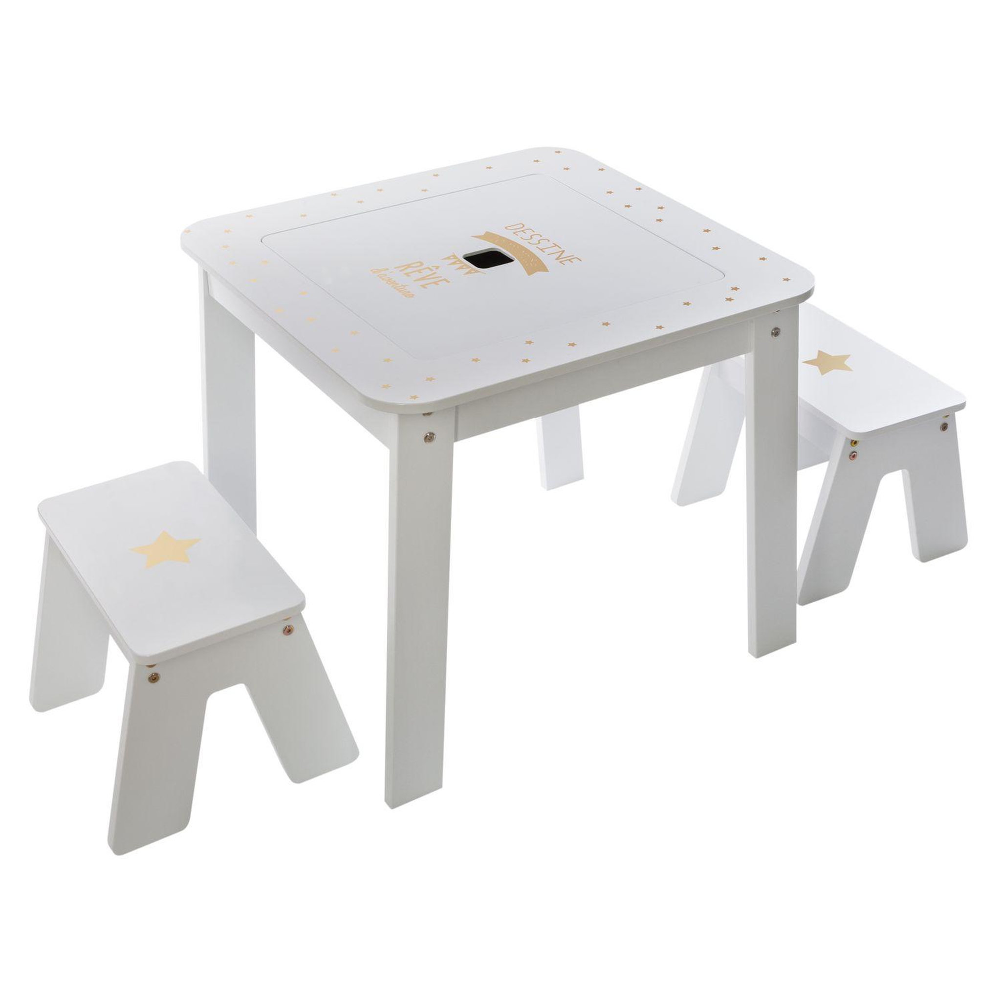 Voir la diapositive 1 : Atmosphera Kids Table bureau avec tabourets enfant Douceur