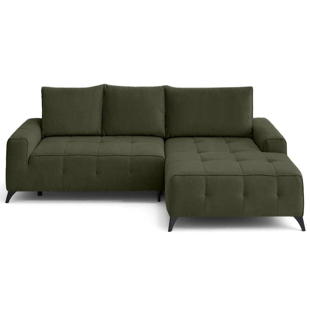 LISA DESIGN Rimini - canapé d'angle droit 4 places convertible avec coffre en tissu texturé