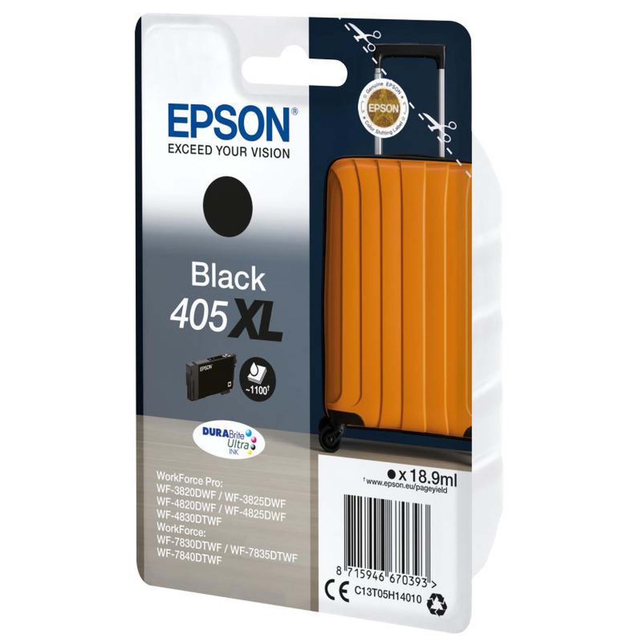 Voir la diapositive 2 : Epson Epson Ink 405XL Black Schwarz (C13T05H14010)