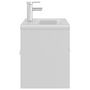 Voir la diapositive 4 : VIDAXL Armoire d'evier avec lavabo integre Blanc Agglomere