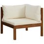 Voir la diapositive 3 : VIDAXL Salon de jardin 5 pcs avec coussin creme Bois d'acacia solide