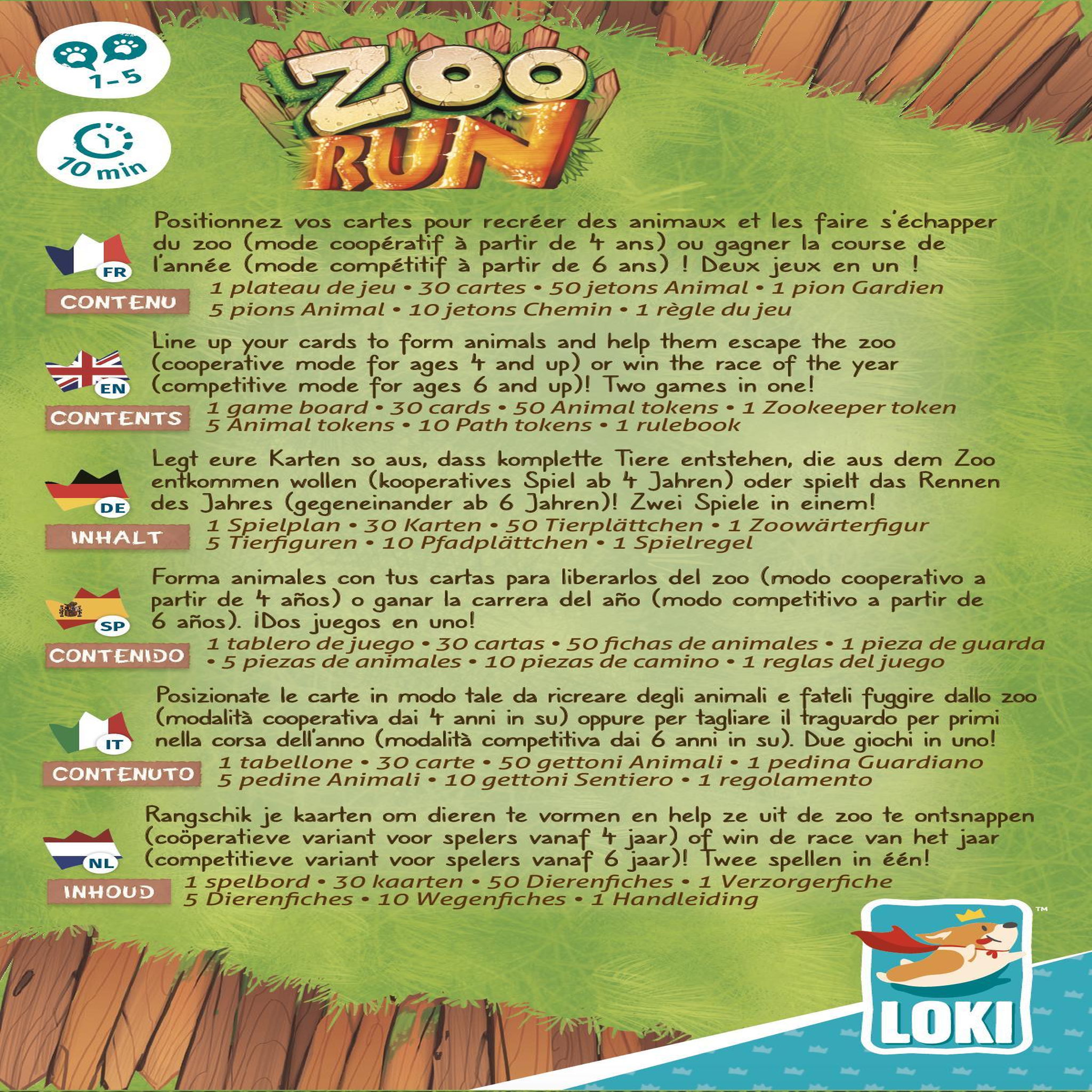 Voir la diapositive 2 : Iello ZOO RUN