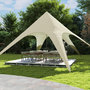 Voir la diapositive 4 : OUTSUNNY Tente de jardin XXL - tente étoile barnum dim. 10 x 10 x 4 m polyester haute densité beige