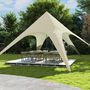 Voir la diapositive 4 : OUTSUNNY Tente de jardin XXL - tente étoile barnum dim. 10 x 10 x 4 m polyester haute densité beige
