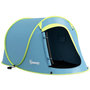 Voir la diapositive 1 : OUTSUNNY Tente de camping automatique pop-up 2-3 pers. étanchéité 2000 mm sac bleu