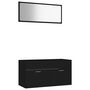 Voir la diapositive 2 : VIDAXL Ensemble de meubles de salle de bain 2 pcs noir bois ingenierie