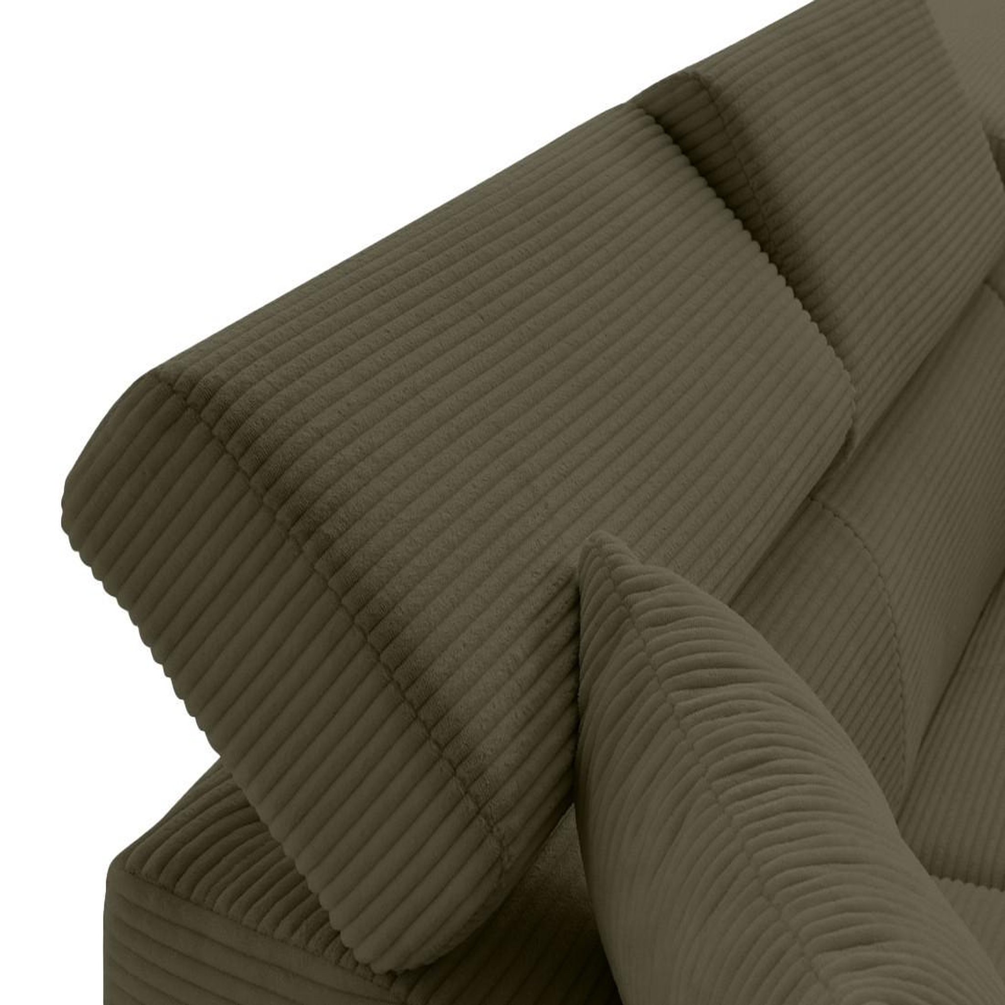 Voir la diapositive 5 : BEST MOBILIER Lisbona - canapé d'angle droit 5 places convertible avec têtières en velours côtelé