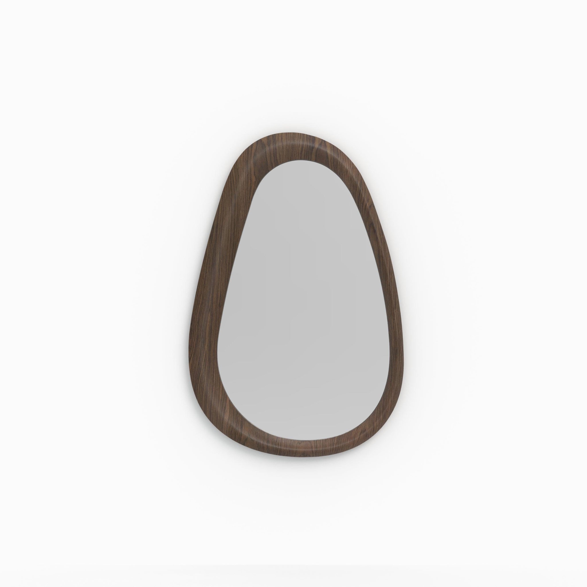 MAISON PAVANE Miroir ovale en placage noyer, 80 x 120 cm-yoko