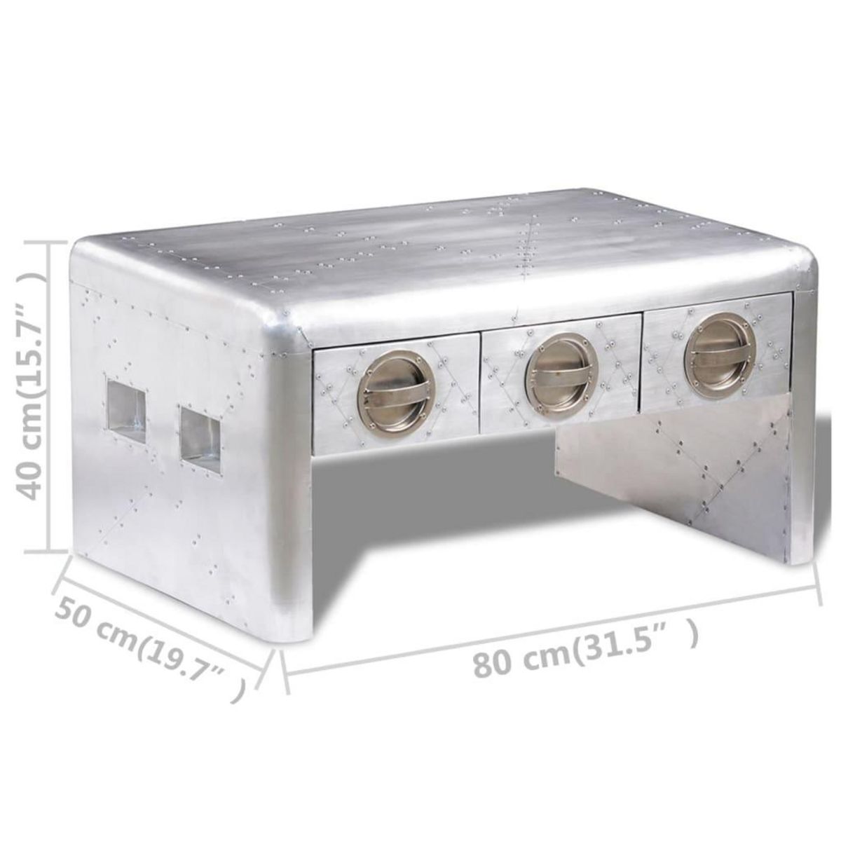 VIDAXL Table basse 3 tiroirs vintage Style d'aviation