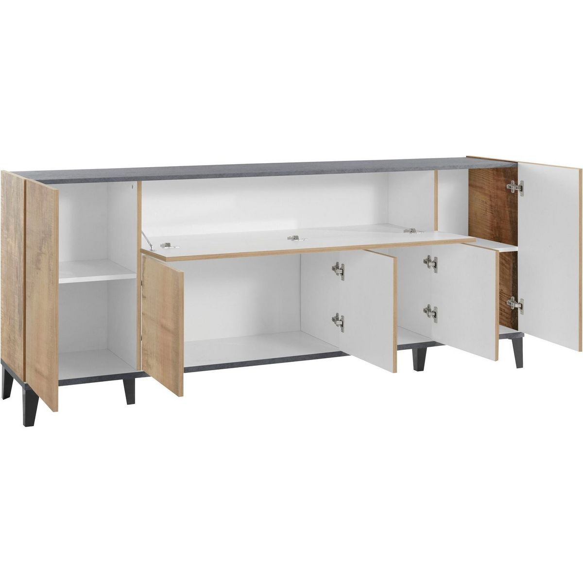 Buffet moderne 5 portes 1 abbatant L200cm BARI
