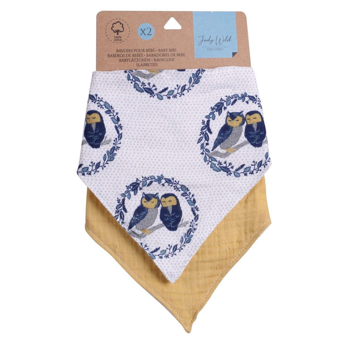 TOILINUX Lot de 2 bavoirs bandana pour enfant
