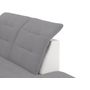 Voir la diapositive 7 : Canapé d'angle droit  convertible avec coffre et repose tête réglable en tissu gris + pu blanc RECITAL