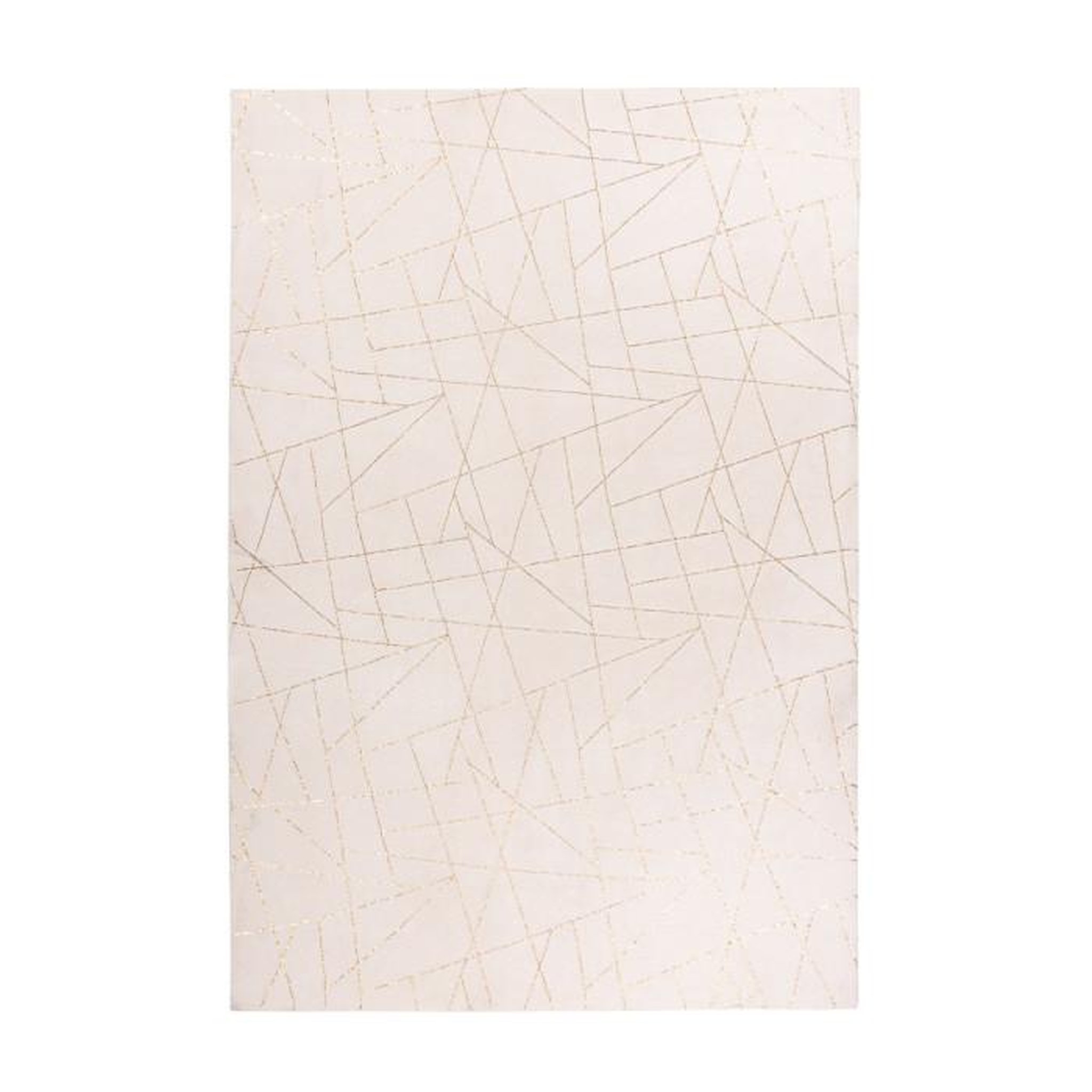 Paris Prix Tapis Géométrique à Poils Longs  Bijou  Blanc & Or. Coloris disponibles : Blanc