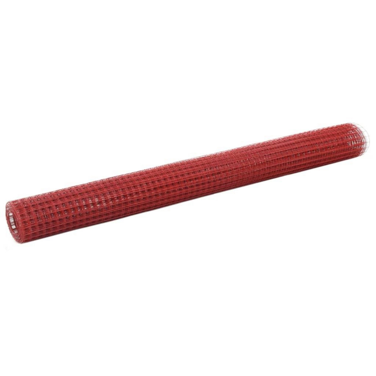 VIDAXL Grillage Acier avec revetement en PVC 10x1,5 m Rouge