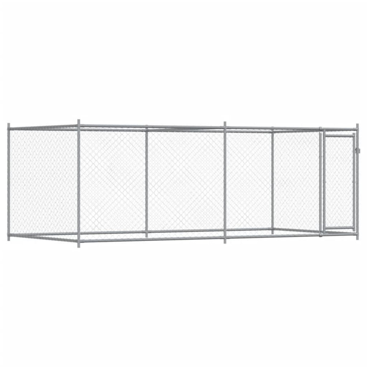 VIDAXL Cage pour chien avec porte gris 4x2x1,5 m acier galvanise