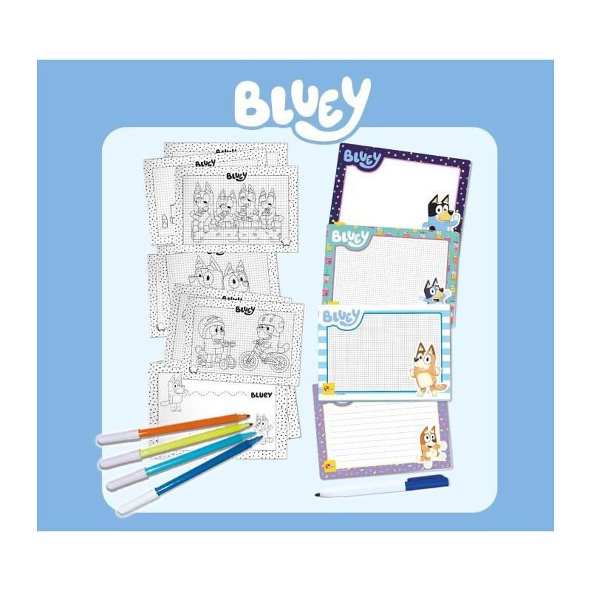 Voir la diapositive 2 : LISCIANI GIOCHI Ecole de dessin - Bluey drawing school - pour apprendre a dessiner - LISCIANI