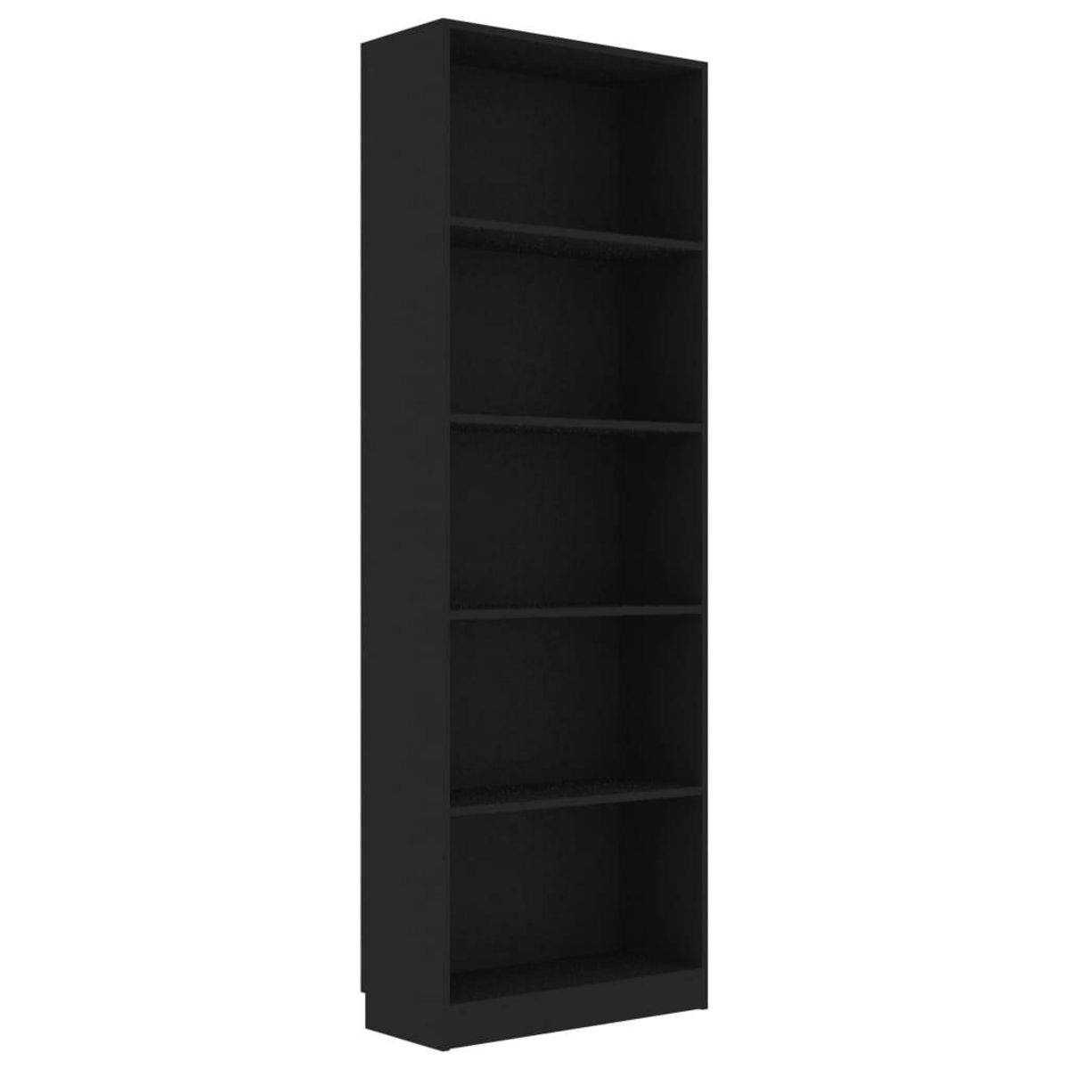 VIDAXL Bibliotheque a 5 niveaux Noir 60x24x175 cm Bois d'ingenierie