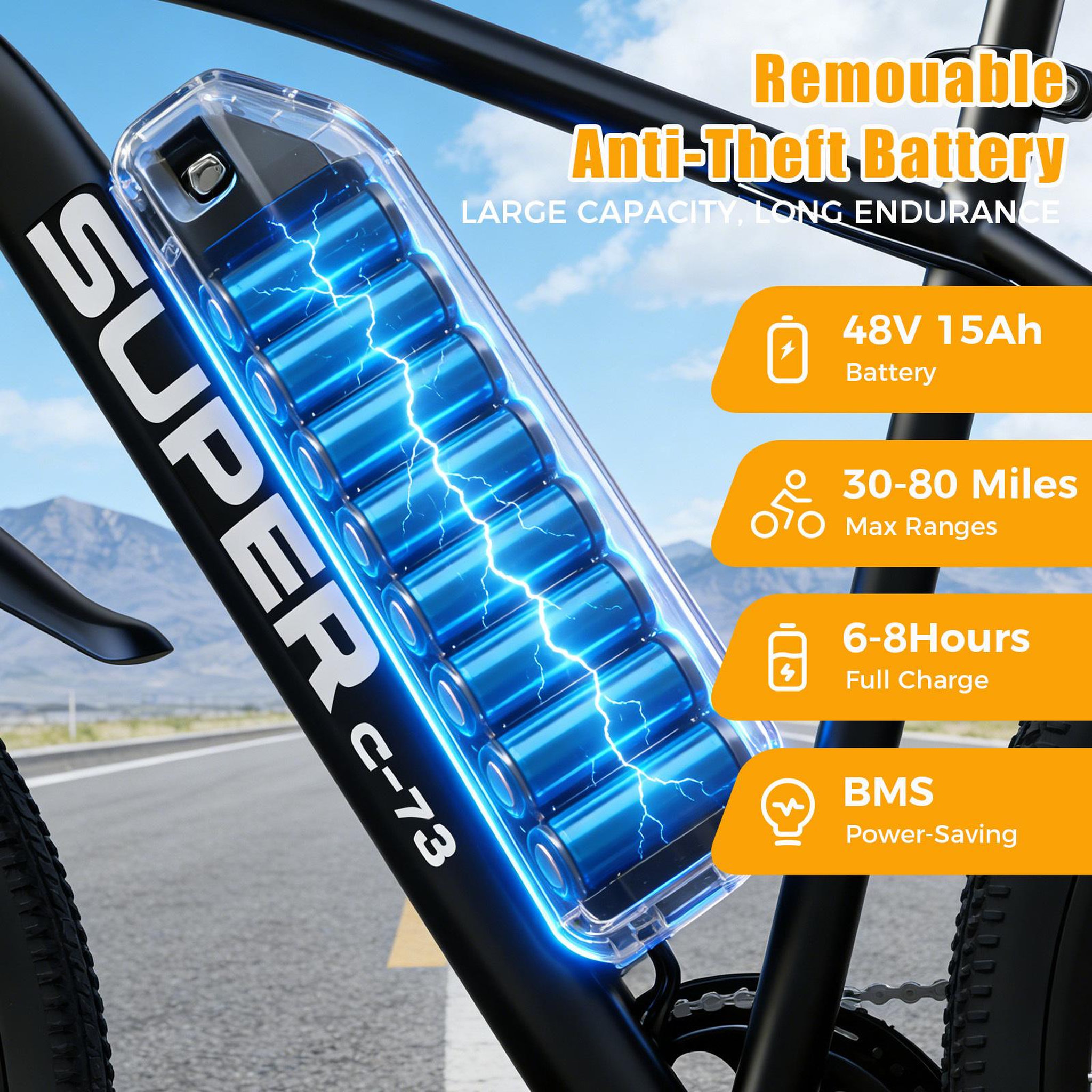 Voir la diapositive 5 : TOOFLY Vélo électrique toofly g73 250 w