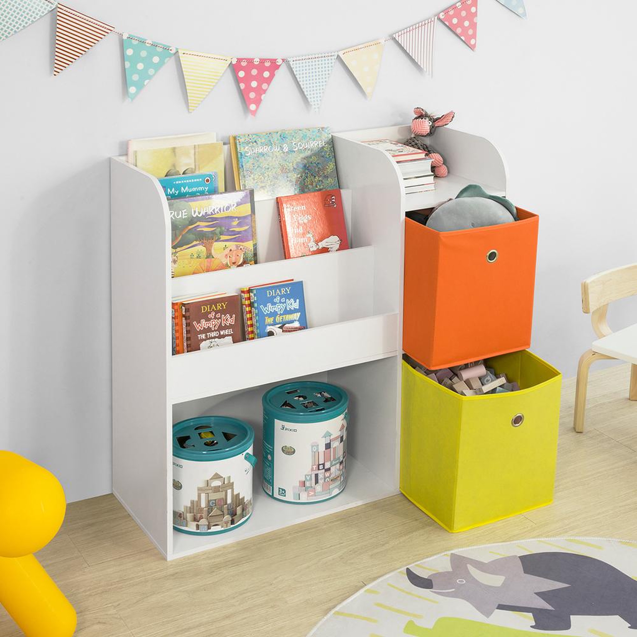 Voir la diapositive 4 : SOBUY SoBuy - Bibliothèque Enfant à 2 étagères - Moderne - KMB37